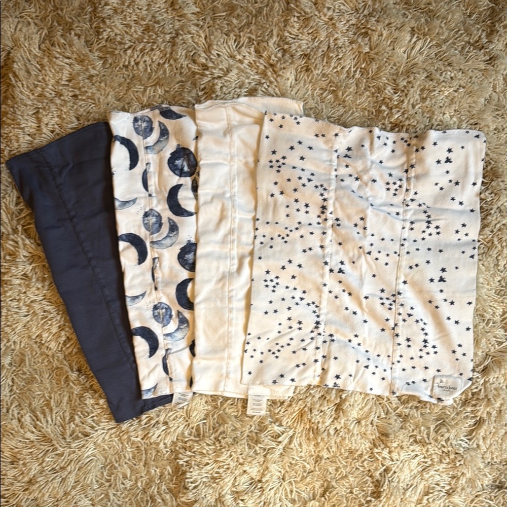 Set of Burt’s Bees baby burp cloths, 4 in total